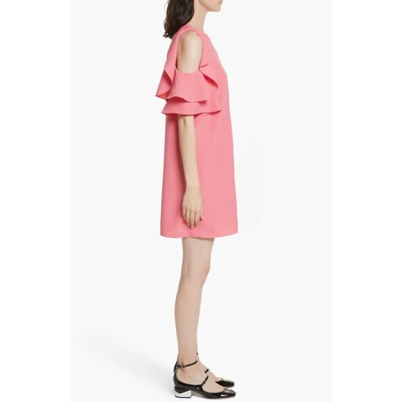 Kate Spade Cold Shoulder Shift Dress Petunia Pink Coral‎ Size Large Summer Party - Picture 4 of 12